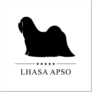 Lhasa Apso Black Silhouette Posters and Art